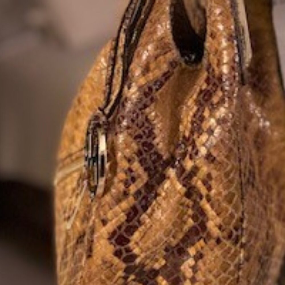 Michael Kors Python Embossed Leather Shoulder Bag - image 2